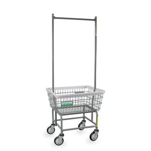 ANTIMICROBIAL NARROW LNDRY CART W / DBLE POLE