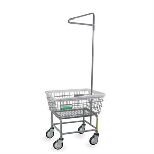 ANTIMICROBIAL NARROW LNDRY CART W / SGL POLE --- SEE NOTES