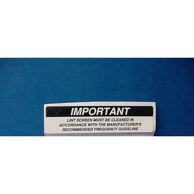 CLEAN LINT SCREEN LABEL