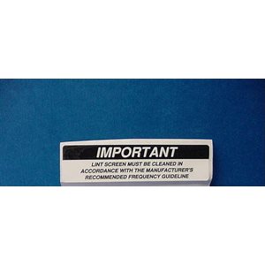 CLEAN LINT SCREEN LABEL
