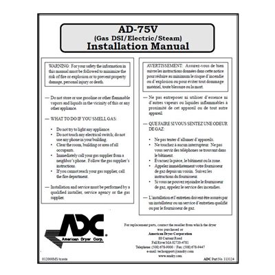 AD-75V INSTALLATION / OPER MAN