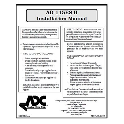 AD-115ES II INSTAL / OPER MANUAL
