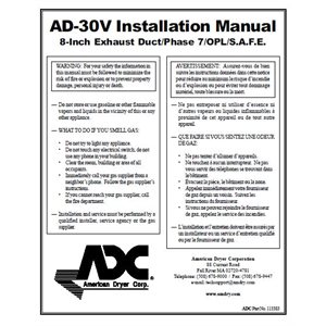 30V 8" EXH PH7 OPL FSS INST MAN