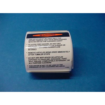 WARNING - FIRE HAZARDS LABEL