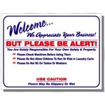 WELCOME SIGN W / O REFUND INFO
